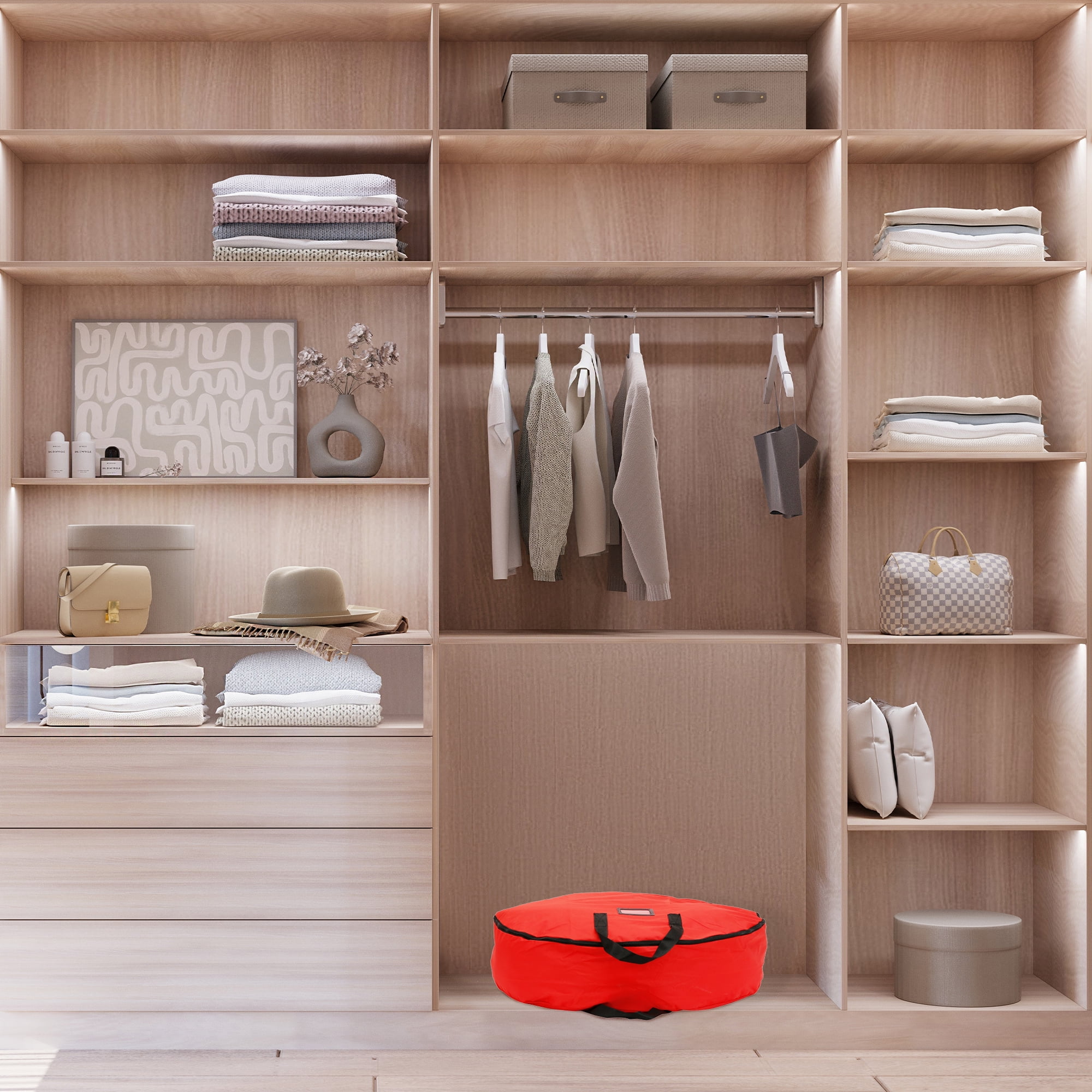 Unique Bargains 1 Pack Clothes Storage Bags Moving Bags Red 30*8in