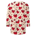 thumbnail image 4 of Gamivast Valentines Day Sweatshirts for Women Plus Size 3/4 Sleeve Cute Heart Love Graphic Blouse Holiday Casual Crew Neck Tunic Trendy Tees, 4 of 5