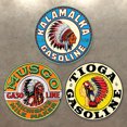 thumbnail image 2 of Placa Metal Vintage Ygjytge Gasolina Pintura Redonda 30x30cm 3 Uds, 2 of 8