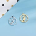 thumbnail image 4 of RSAMD 5pcs/lot Letters Round Charms for Jewelry Making Stainless Steel DIY Accessories-Gold-H, 4 of 7