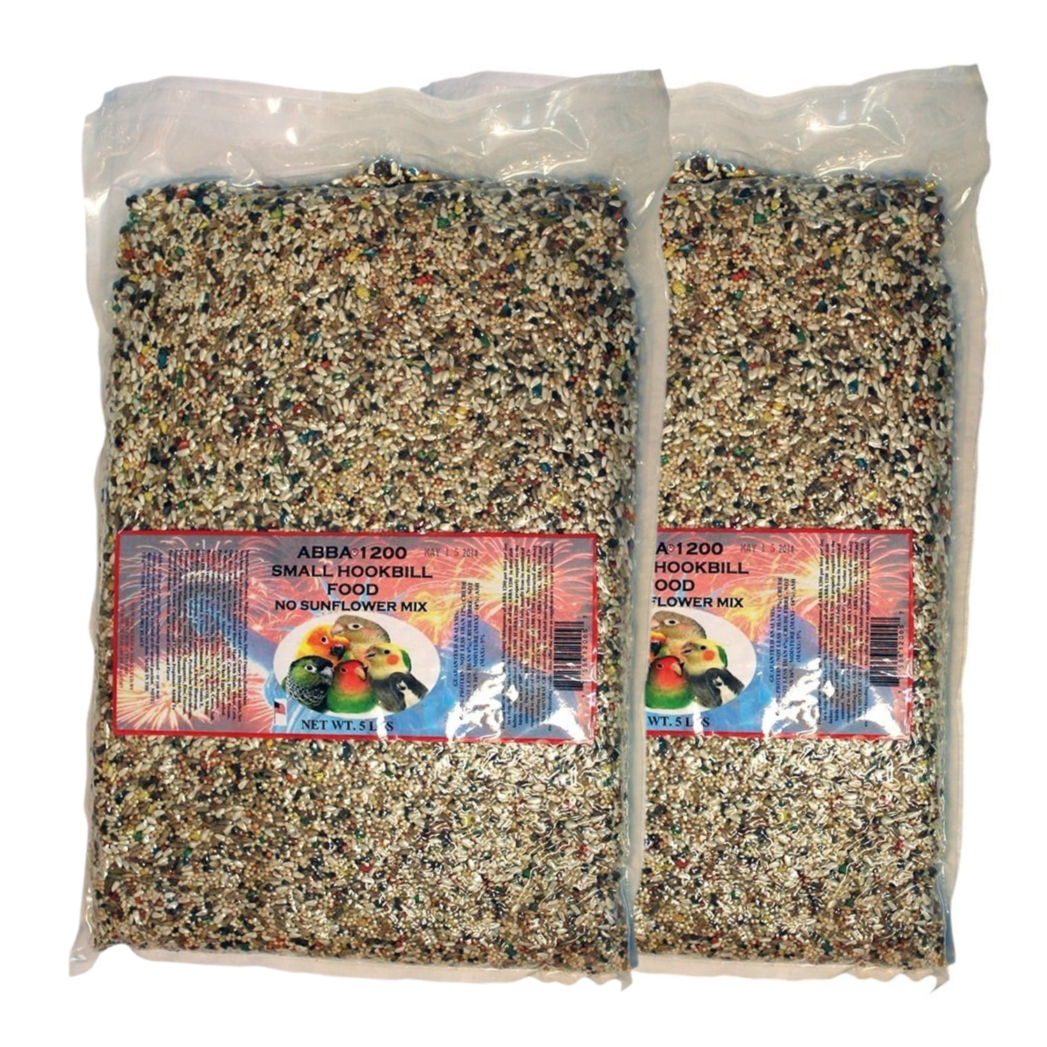 ABBA 1200 Small Hookbill Bird Food, No Sunflower Seed Mix for Lovebirds, Conures & Small Amazons, Vacuum-Packed Daily Diet, 5 lb