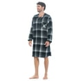 thumbnail image 3 of Ashford & Brooks Mens Flannel Plaid Long Sleep Shirt Henley Nightshirt, 3 of 6