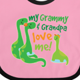 thumbnail image 4 of Inktastic My Grammy and Grandpa Love Me Grandson Dinosaur Boys Baby Bib, 4 of 4