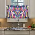 thumbnail image 2 of Yayeee Kitchen Curtains Tier Pair Light Filtering 27"x24" Rod Pocket Short Cafe Window Panel, Colorful Wavy Pattern, 2 of 7