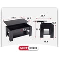thumbnail image 3 of Table Basse Noire à Plateau Relevable avec Rangement Caché, Table de Salon Moderne en Bois de 39,4 Pouces avec Tablette Inférieure, 3 of 5