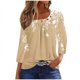 thumbnail image 2 of Fiudx Ofertas Flash Del Día Solo En Línea Blusa de Manga 3/4 a La Moda para Mujer, Camiseta Estampada, Top Informal, 2 of 5