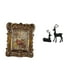 thumbnail image 1 of Marco de fotos floral y conjunto de estatuilla de resina para una elegante oficina, dormitorio, decoración del hogar, regalo de boda, escultura de mes, 1 of 8