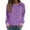 Purple, variant on YUGYXL Fall Winter Sweatshirt for Women Plus Size Striped Blouses Crew Neck Long Sleeve Pullover Teen Girl Holiday Clothes Purple S