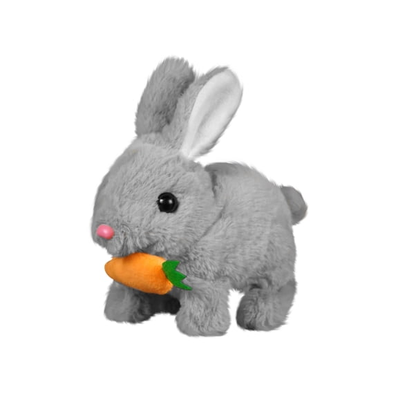 Hopping Rabbit Interactive Electronic Pet Plush Easter Bunny Toy with Sounds and Movements Animated Walking Wiggle Ears Twitch Nose Easter Gift for Boys Girls Birthday