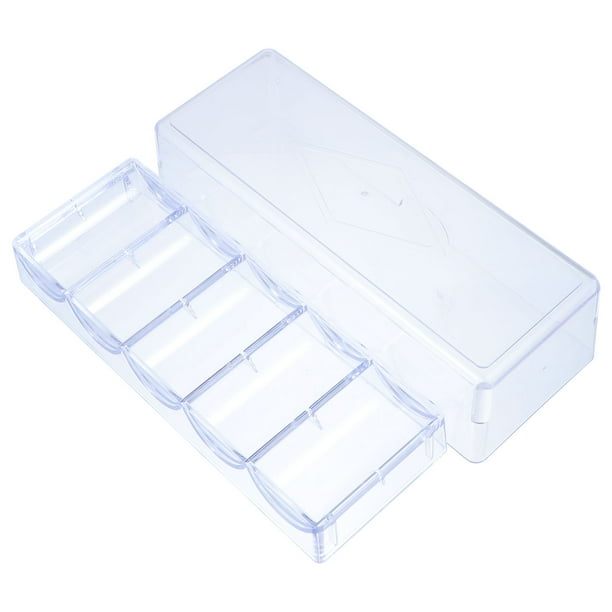 1 caja de almacenamiento transparente para fichas de juego. Organizador de fichas.