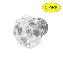 Unique Bargains 5Pcs Crystal Door Knobs Drawer Furniture Furniture Kitchen Pull Handle