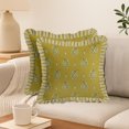 thumbnail image 2 of Premium Cotton Frill Cushion Covers - Vargottam Set of 2, 18x18 Inches, Double Printed, Paisleys Print, Durable Twill Fabric, Farmhouse Look, No Fillers, 2 of 6