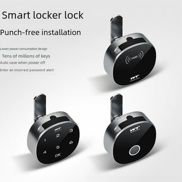 Cerradura inteligente para cajón con huella dactilar, cerradura con contraseña Bluetooth, cerradura para archivador, cerradura para puerta de gabinete de escritorio con tres núcleos entrelazados,