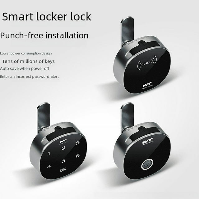 Cerradura inteligente para cajón con huella dactilar, cerradura con contraseña Bluetooth, cerradura para archivador, cerradura para puerta de gabinete de escritorio con tres núcleos