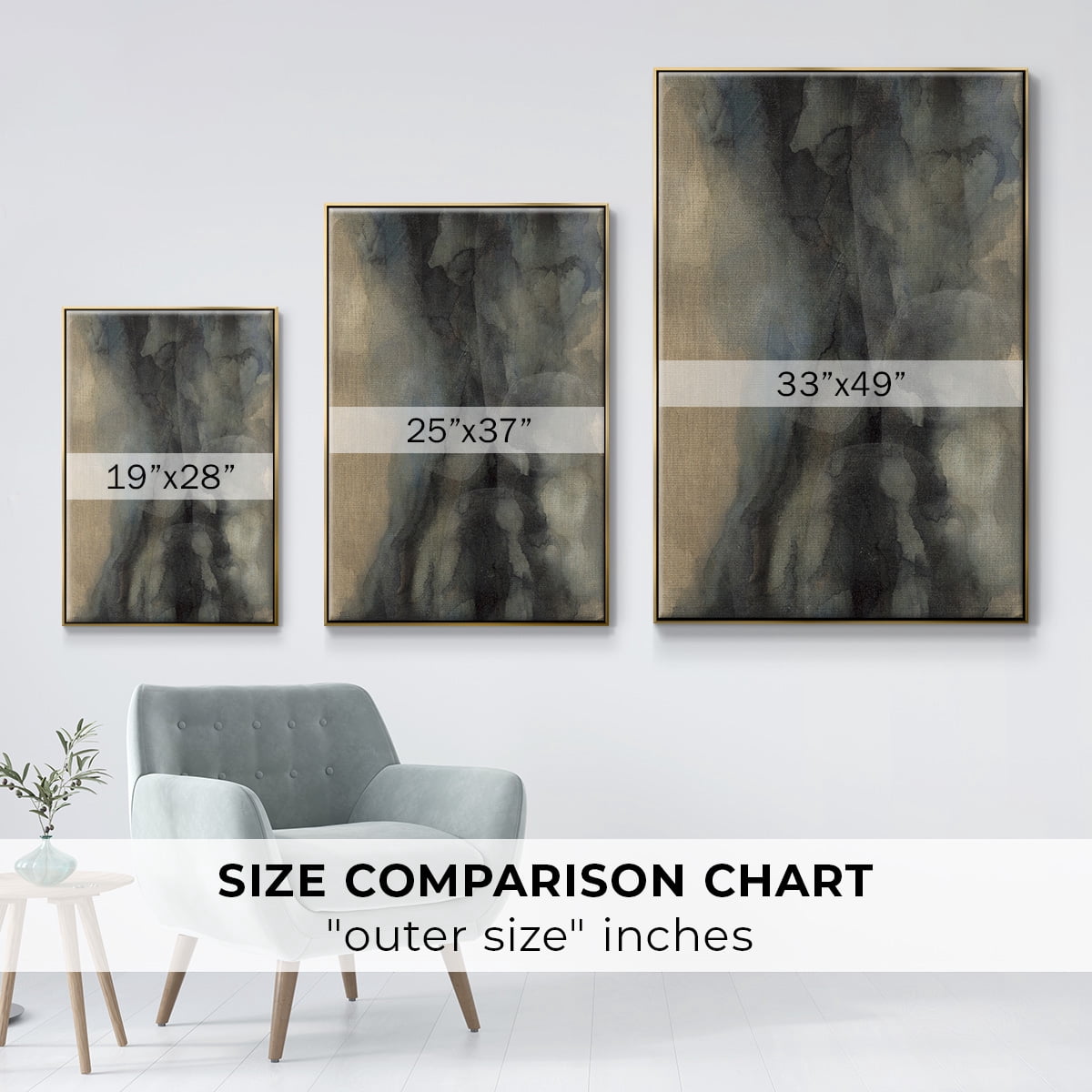 The Winter Framed Premium Gallery Wrapped Canvas - Ready to Hang - 25 x 37 - Gold Floating Frame