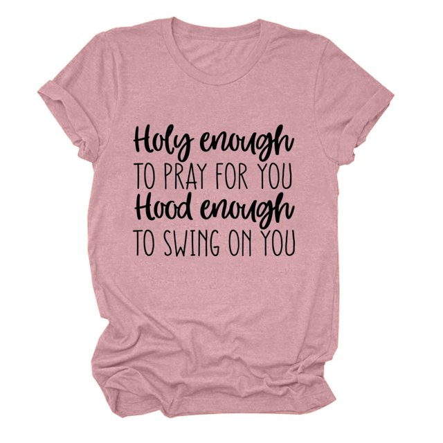 Qertyioot Hauts pour Femmes Chemise à Manches Courtes Imprimée Lettres Décontractée Blouse