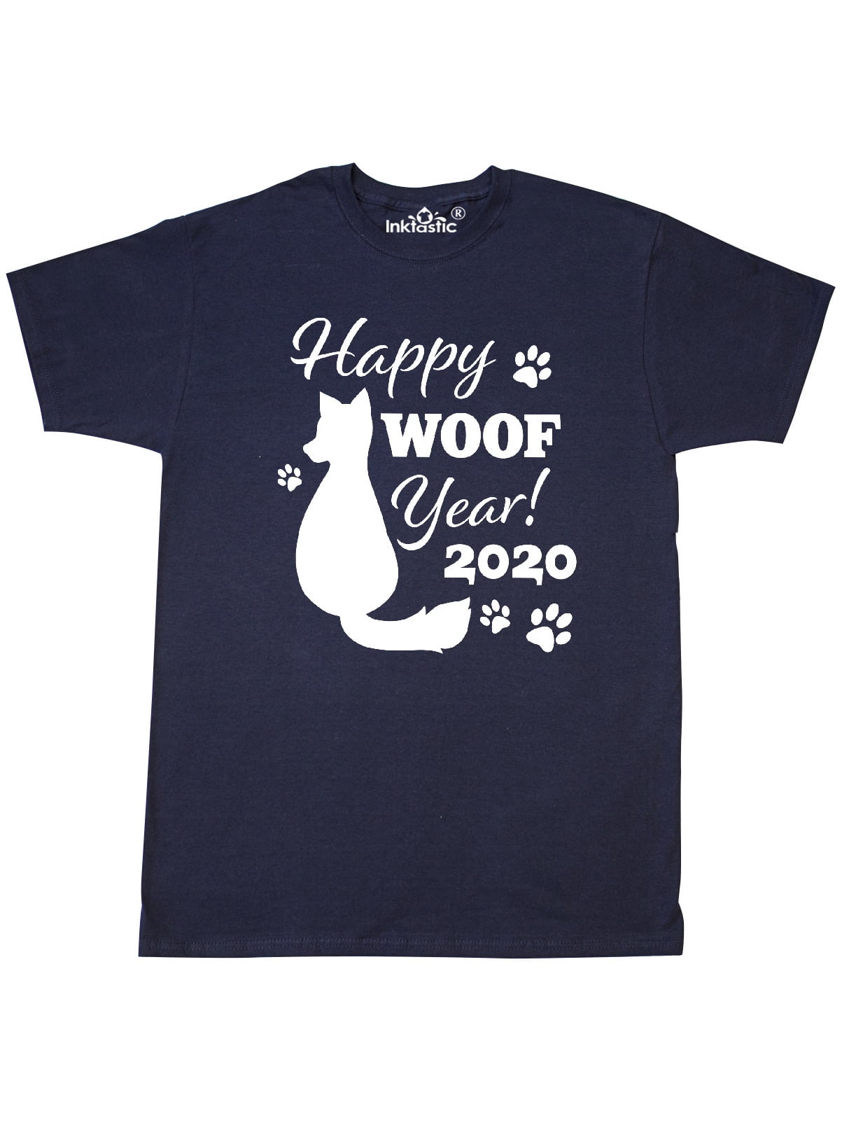 inktastic Happy Woof Year with Dog and Pawprints Baby T-Shirt