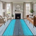 thumbnail image 2 of Blue Grey Stripe Large Area Rugs 6x9 ft Retro Coastal Style Wood Texture Washable Rug Non Slip Indoor Carpet Absorbent Floor Mat for Living Room Bedroom Dining Room, 2 of 9
