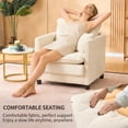 thumbnail image 5 of Modern Accent Chair,Linen Single Sofa Chair,Modern Reading Armchair with Pillow for Living Room,Bedroom,Beige, 5 of 8