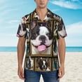 thumbnail image 5 of French Bulldog Men'S 3d Print Casual Button Down Shirts, Novelty Hawaiian Short Sleeves 3xl, 5 of 7