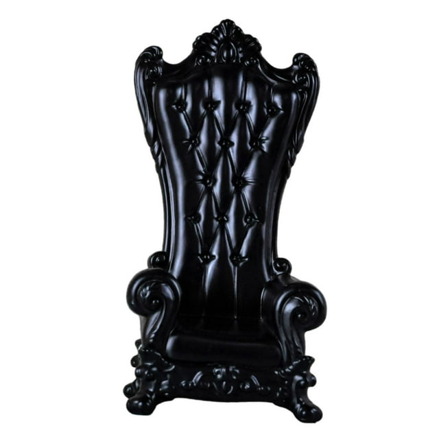 Sofá individual con sillón para casa de muñecas, muebles de sala de estar en miniatura, minisilla para diseño arquitectónico y de paisaje, 1/12 negro