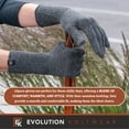 thumbnail image 4 of Alpaca Knit Gloves for Women - Made in the USA - Super Soft Baby Alpaca - Small - Grey, 4 of 7