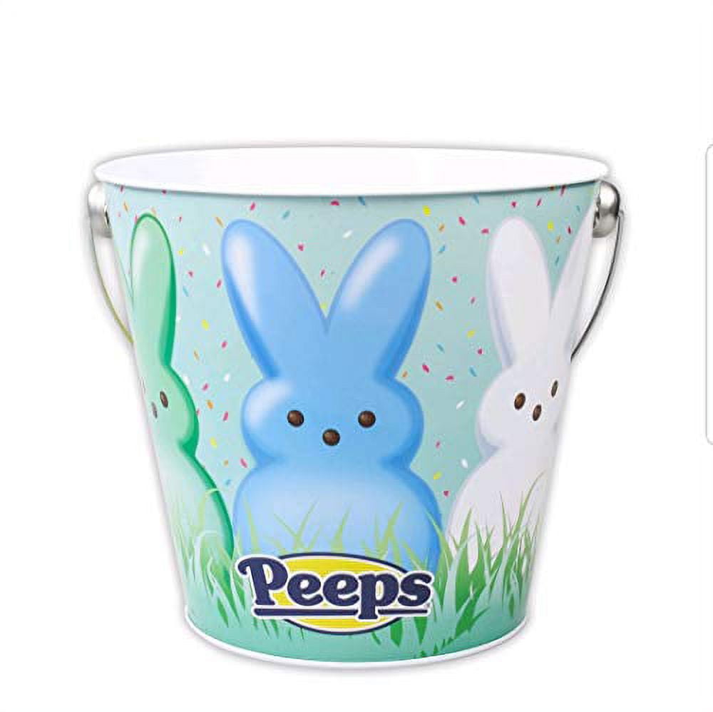 Peeps Tin Easter Basket/Bucket Chicks Bunnies