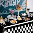 thumbnail image 3 of Poqirzan 146PCS Race Car Party Tableware Set Racing Car Plates and Napkins Party Supplies Black and White Checkered Race Car Birthday Party Decorations Car Tablecloth Paper Plates Nap, 3 of 8