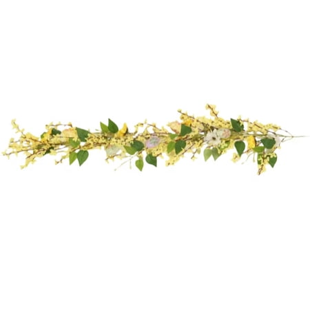 Easter Egg Vine Garland – 39in Spring Floral Door Decoration with Colorful Eggs Branches & Leaves – Indoor Outdoor Porch Mantel & Wall Decor