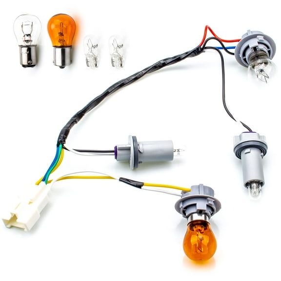 HOPUT 92450-3Q000 92450 3q000 Tail Lamp Holder and Wiring with 8 Halogen Bulbs, Compatible with Hyundai Sonata 2011 2012 2013 2014, Exterior, Rear (Pack of 1)