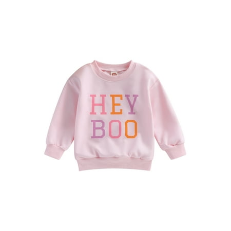 

Toddler Baby Halloween Outfit Boys Girls Pumpkin Sweatshirt Crewneck Pullover Sweater Long Sleeve Shirt Casual Fall Clothes