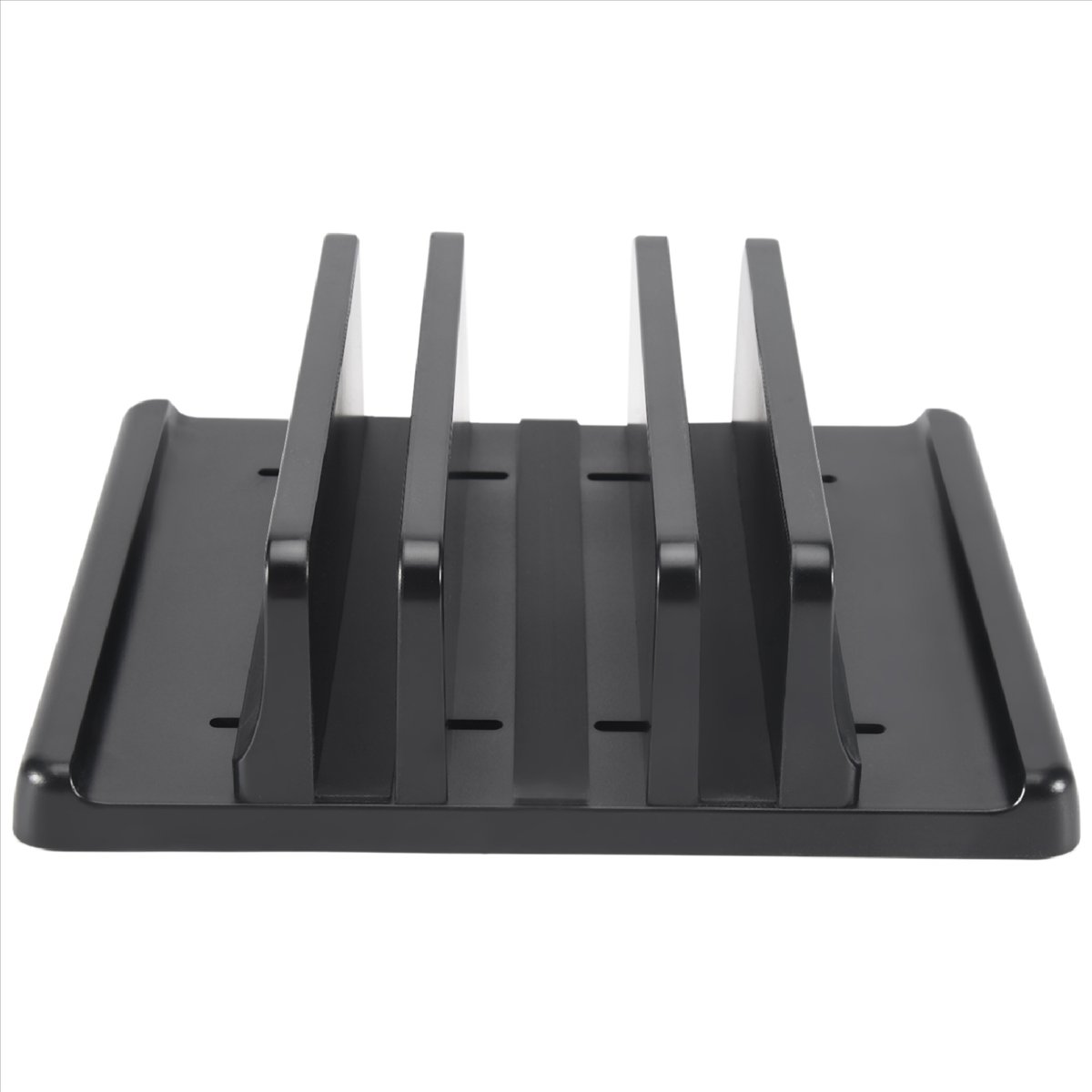 2X Laptop Stand Vertical Computer Stand Vertical Desktop Stand Space-Saving Desktop Storage Rack (3 Slots),2 x Vertical Laptop Stand,Black