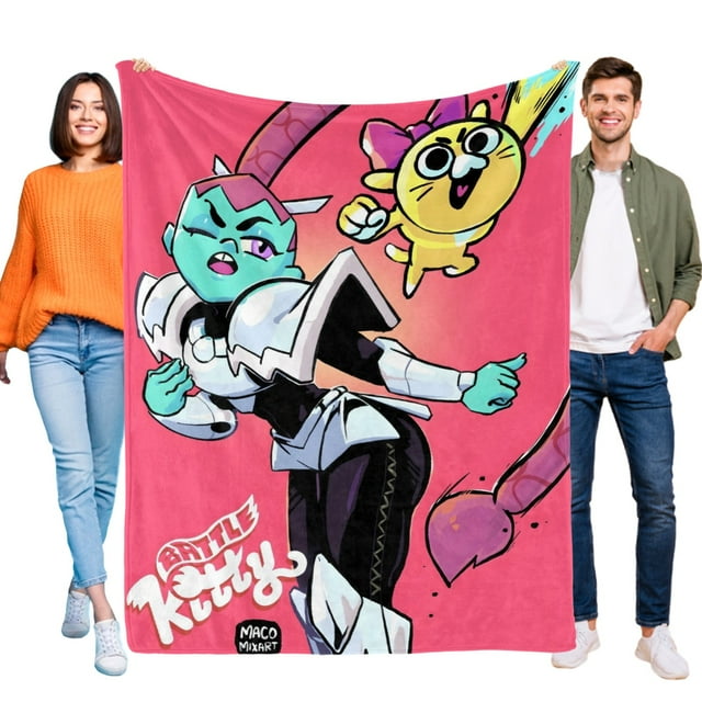 Kitty de Batalla anti-pilling, suave, ligera, esponjosa y acogedora de lujo para hogar y cocina – Perfecta para niños y adultos,120X150cm