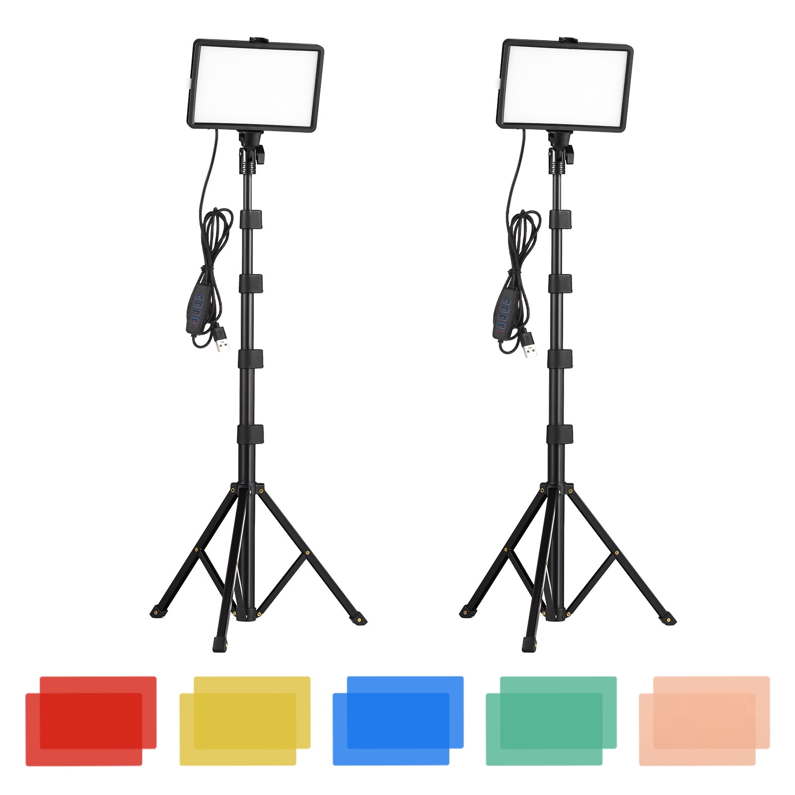 Photography Lamp,Video Product Led Video Fill With Stands Conference Live Video Filters Video Conference Temperature Fill With Stands Color Filters Color Filters Video 2 Usb Led Video Set 2