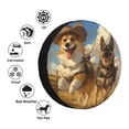thumbnail image 4 of Sikiie Farm Corgi German Shepherd PVC Leather Spare Tire Wheel Cover Spare Tire Cover, for Car Truck SUV Camper Trailer Universal Fit(14-17in)-14 inch, 4 of 6