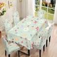 thumbnail image 2 of TSOVTHRID Easter Eggs Floral Paw Print Tablecloth Stretch Dining Chair Slipcovers Removable Table Cloth Chair Dustproof Cover Furniture Protector Kitchen Easter Decor, 7 Pcs, 2 of 6