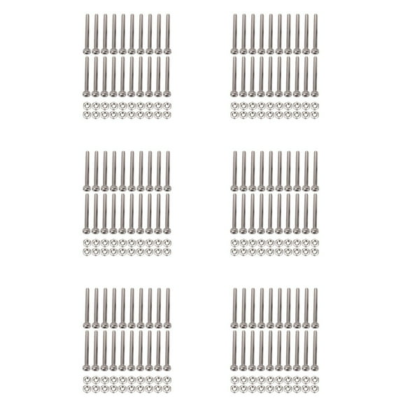 M2 x 120mm Long Hex Socket Knurled Cap Screws Bolts Nuts Set 120Pcs