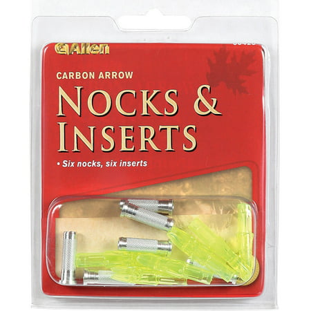 Carbon Arrow Nocks & Inserts (Pack of 6 Each) by Allen