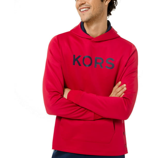 Michael Kors Scuba Side-Snap Hoodie (Bright Red, S) - Walmart.com