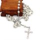 thumbnail image 2 of Rosary Beads Catholic Necklace For Women Crucifix Cross-charm Long Chain--White-Model code 30418 White, 2 of 3