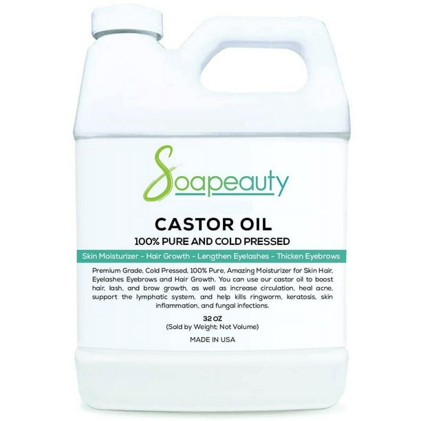 Aceite de ricino Soapeauty prensado en frío 946 ml, 100% puro y natural