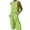 Green, variant on BYHONG Women's Casual Large Pants Suit Loose Solid Sleeveless Shirt Two Piece Set Womens Pant Suits Yellow XXL