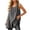 Dark Gray(Tank Top), variant on Cotton Linen Sleeveless Tunic Top for Women with Side Slits Round Neck Summer Casual Loose Fit Tank Blouse