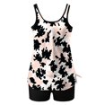 thumbnail image 5 of VISALY Women's Tankini Bathing Suits Tankini Swimsuits Two Piece Floral Tankini Swimsuit with Tummy Control Conservative Two Piece Bathing Suit Set with Removable Bra Pads Green L, 5 of 5