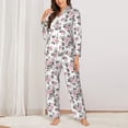 thumbnail image 2 of Fotbe Rose Flowers Conjunto de Pijama de Manga Larga para Mujer con Estampado, Ropa de Dormir de 2 Piezas, Conjunto de Casa Suave y Cómodo con Bolsillos-X-Large, 2 of 7