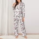 thumbnail image 2 of Fotbe Rose Flowers Conjunto de Pijama de Manga Larga para Mujer con Estampado, Ropa de Dormir de 2 Piezas, Conjunto de Casa Suave y Cómodo con Bolsillos-Medium, 2 of 7