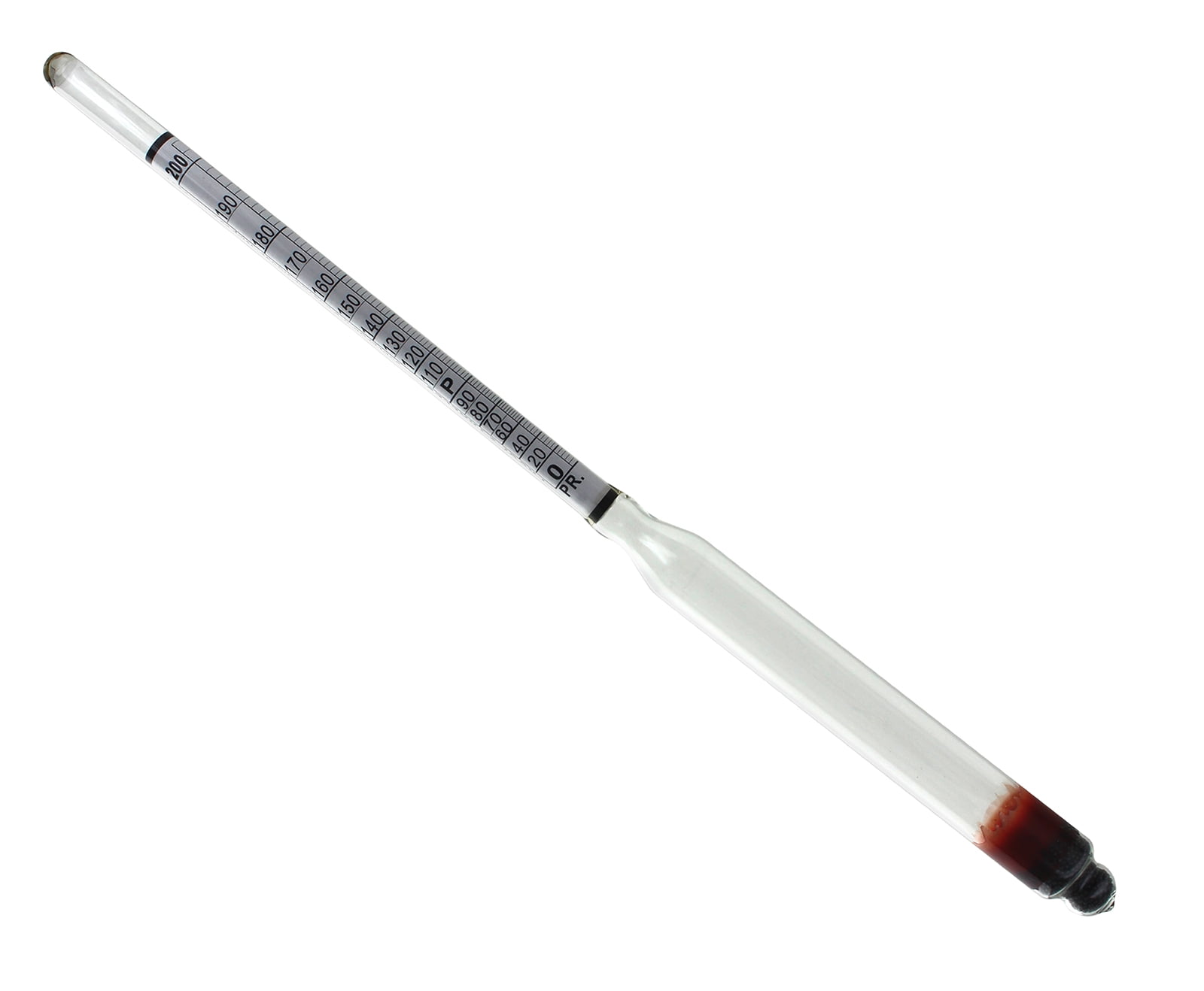 HYDROMETER - ALCOHOL, 0 - 200 PROOF and 