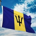 thumbnail image 2 of Republic of Barbados National Flag Polyester Fiber 3x5 Feet Flag, Bright Colors And Anti-ultraviolet Fade Flag Indoor Outdoor Banner, 2 of 6