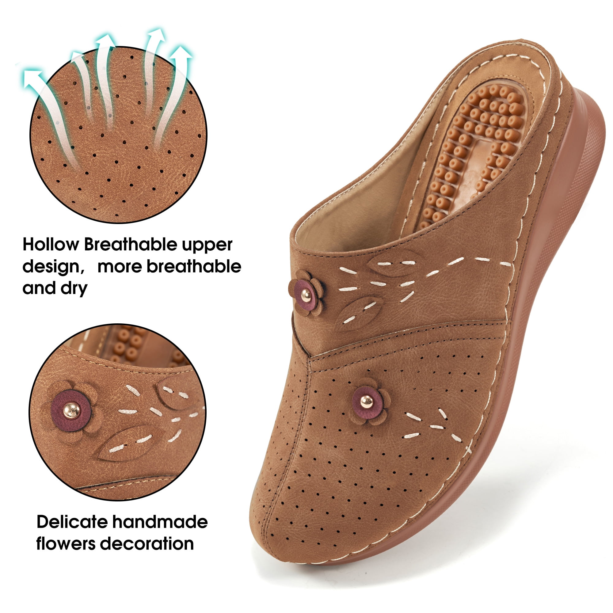 Womens Mules & Clogs Comfort Slip On Sandal Shoes Closed Toe Sandals for Women