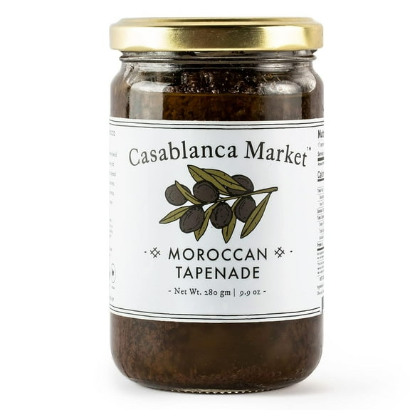 Casablanca Market Black Olive Tapenade Spread – All Natural, Gluten Free, Non-GMO, Vegan, Plant-Based, No Preservatives or Added Sugar – eBook Included 9.9 OZ